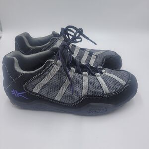 Kuru Chicane Walking Trail Sneakers Shoes Women Size 6.5 Black Silver Orthopedic